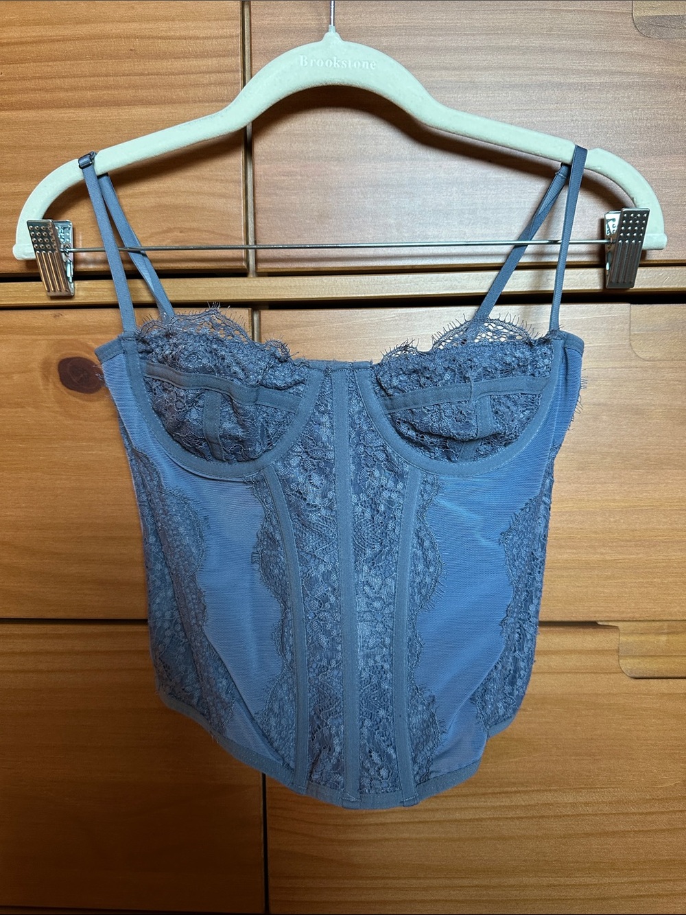 Urban Outfitters “Out From Under Modern Love” Corset Top in Slate Blue